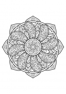 Mandala aus kostenlosen Malbüchern für Erwachsene - 27 (Ausmalbild)