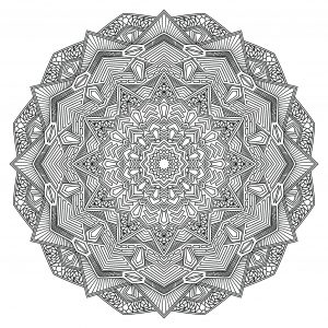 Umriss Mandala Blume (Ausmalbild)