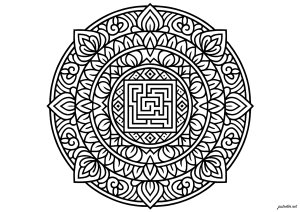 Meditativer Labyrinth (Ausmalbild von Mandalas)