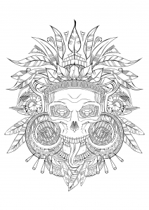 Malbuch Fur Erwachsene  : Mayas, Azteken und Inkas - 1 (Ausmalbild)