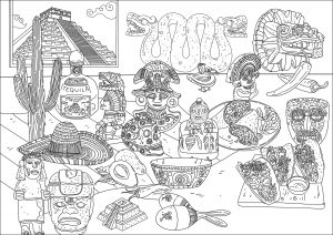 Mexiko (Ausmalbild von Frédéric Brogard)