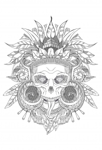 Malbuch Fur Erwachsene  : Mayas, Azteken und Inkas - 2 (Ausmalbild)