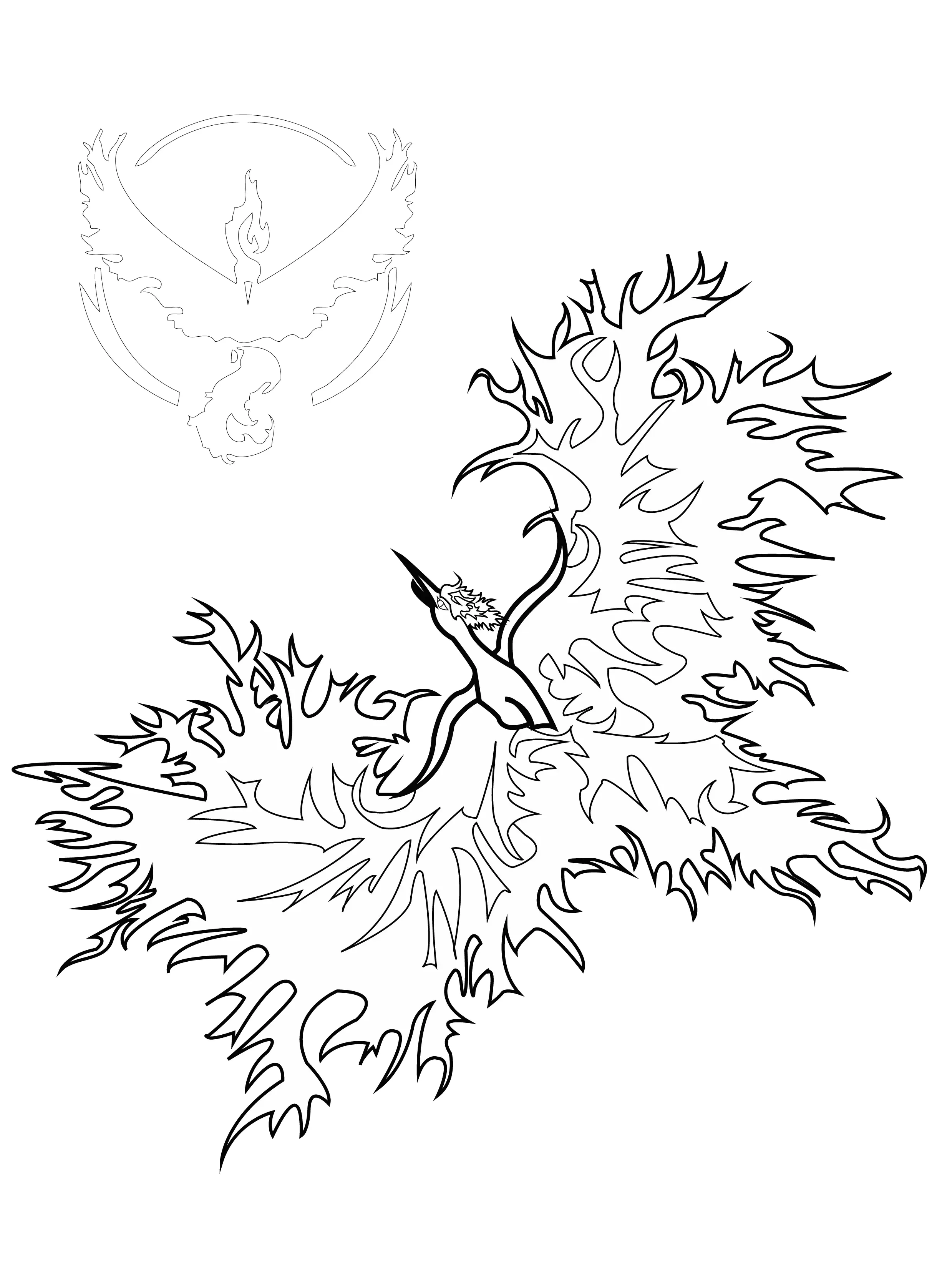 Phoenix (Ausmalbild von valentin zum Ausdrucken und Ausmalen für Erwachsene)