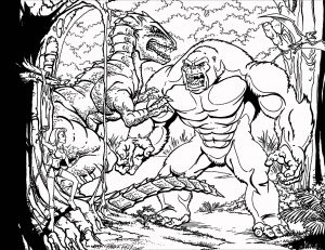 Kong gegen Gorasaurus (Ausmalbild von Frank Parr)