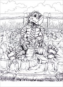 Rocky der Dinosaurier (Ausmalbild von Frank Parr)
