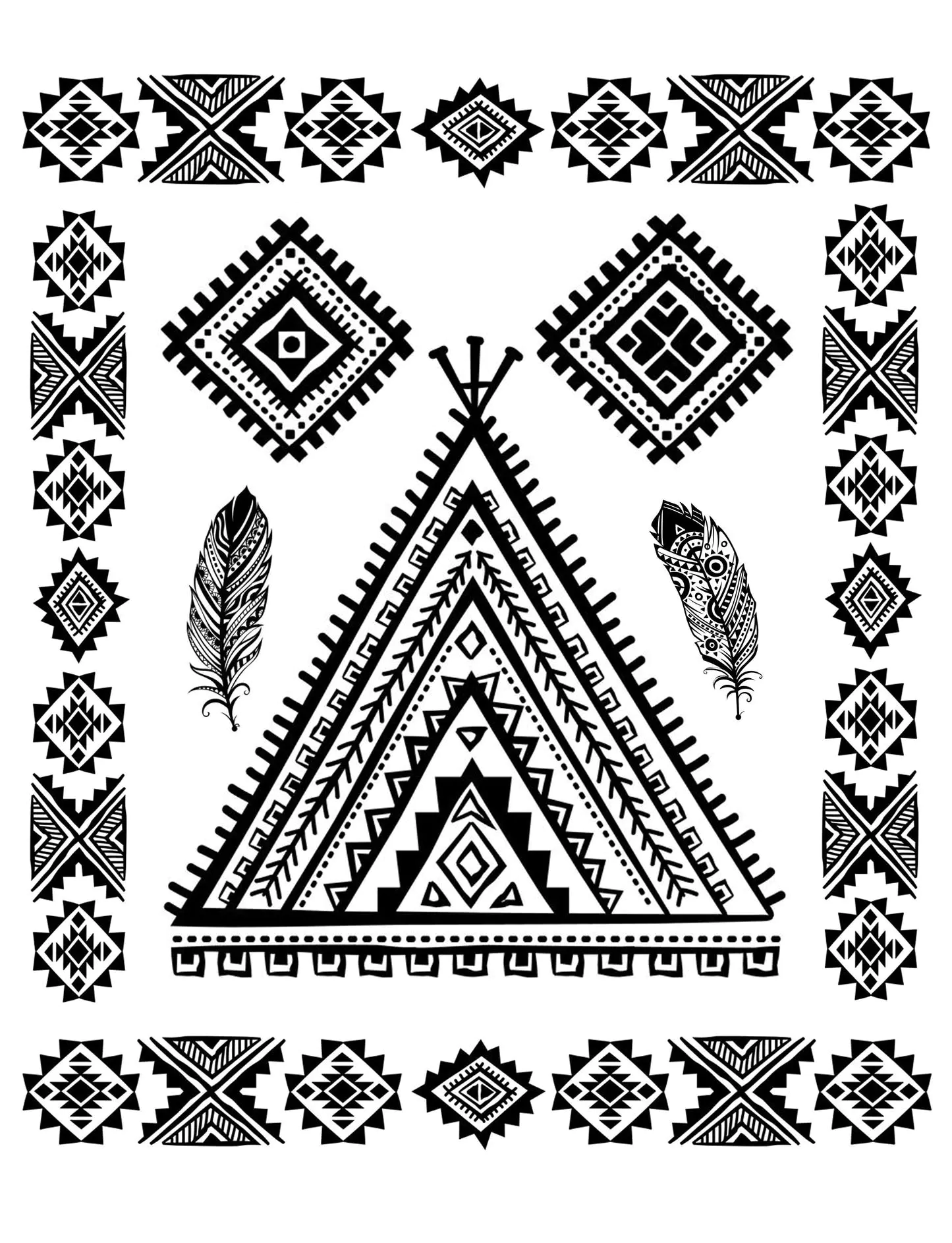 Inder-von-amerika-4543 (Ausmalbild von Inder von Amerika zum Ausdrucken und Ausmalen für Erwachsene)