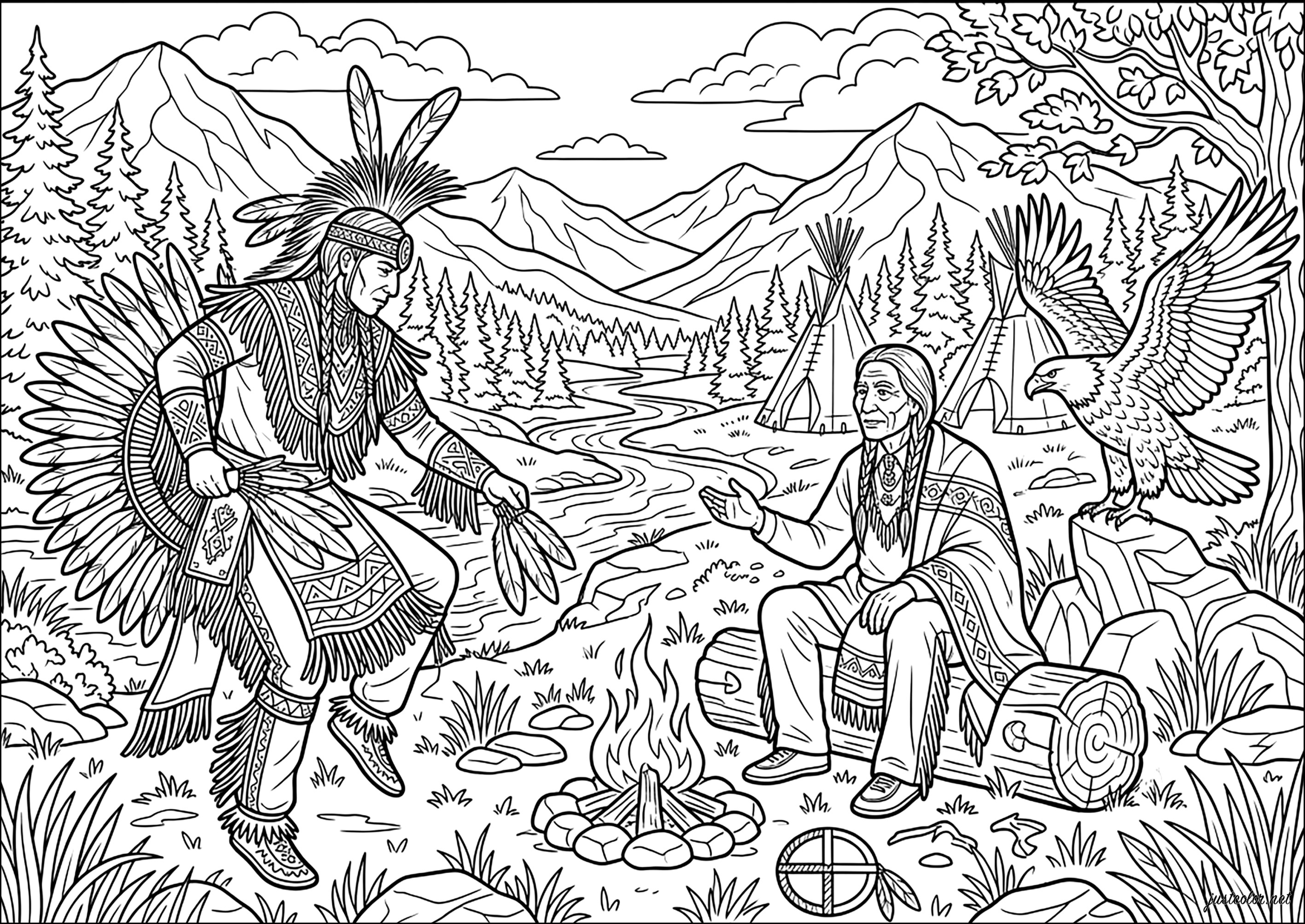 Inder-von-amerika-94411 (Ausmalbild von Inder von Amerika zum Ausdrucken und Ausmalen für Erwachsene)