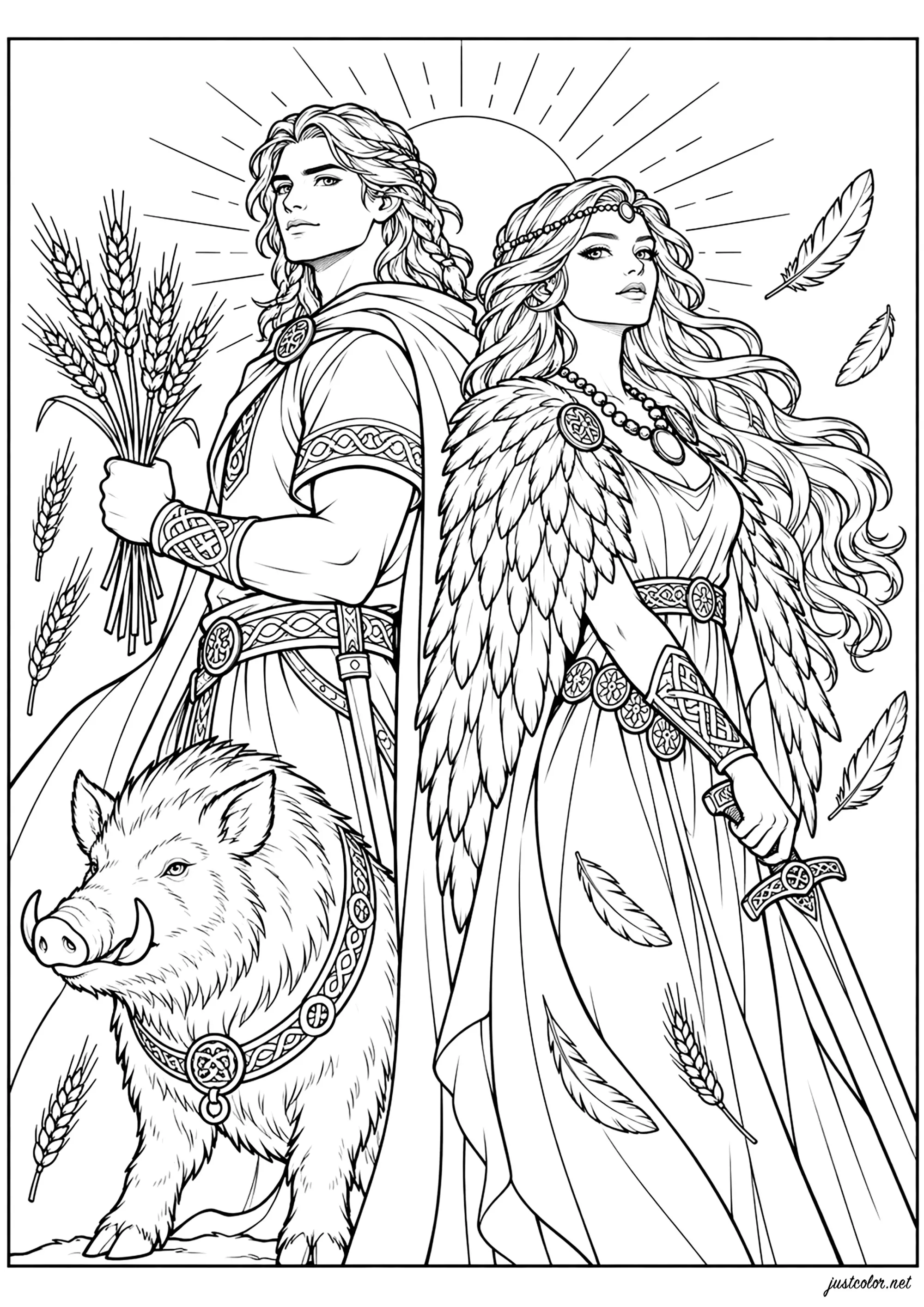 Norse-mythology-37637 (Ausmalbild von Norse mythology zum Ausdrucken und Ausmalen für Erwachsene)