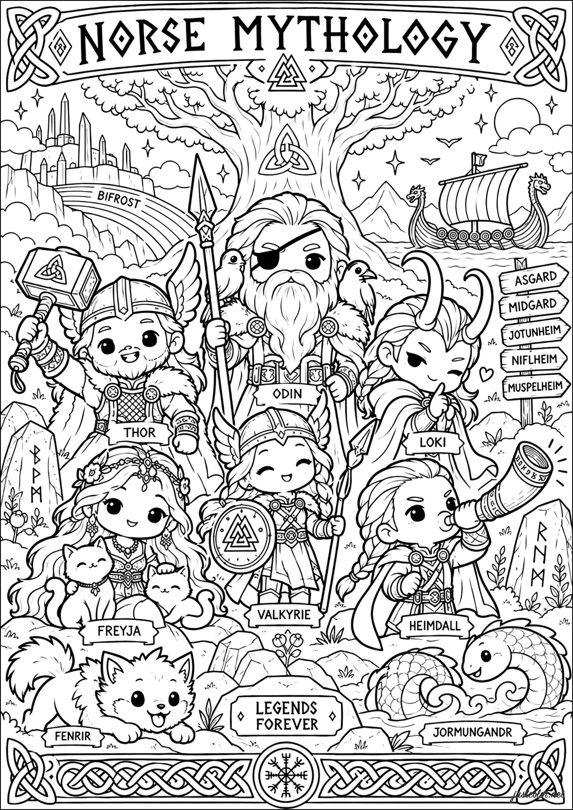 Norse-mythology-55301 (Ausmalbild von Norse mythology zum Ausdrucken und Ausmalen für Erwachsene)