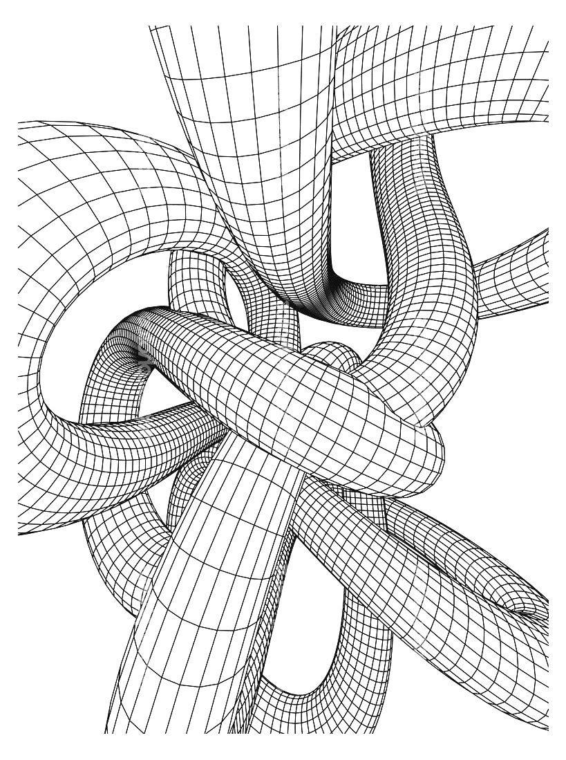 Perspektivrohrknoten (Ausmalbild von Op Art zum Ausdrucken und Ausmalen für Erwachsene)