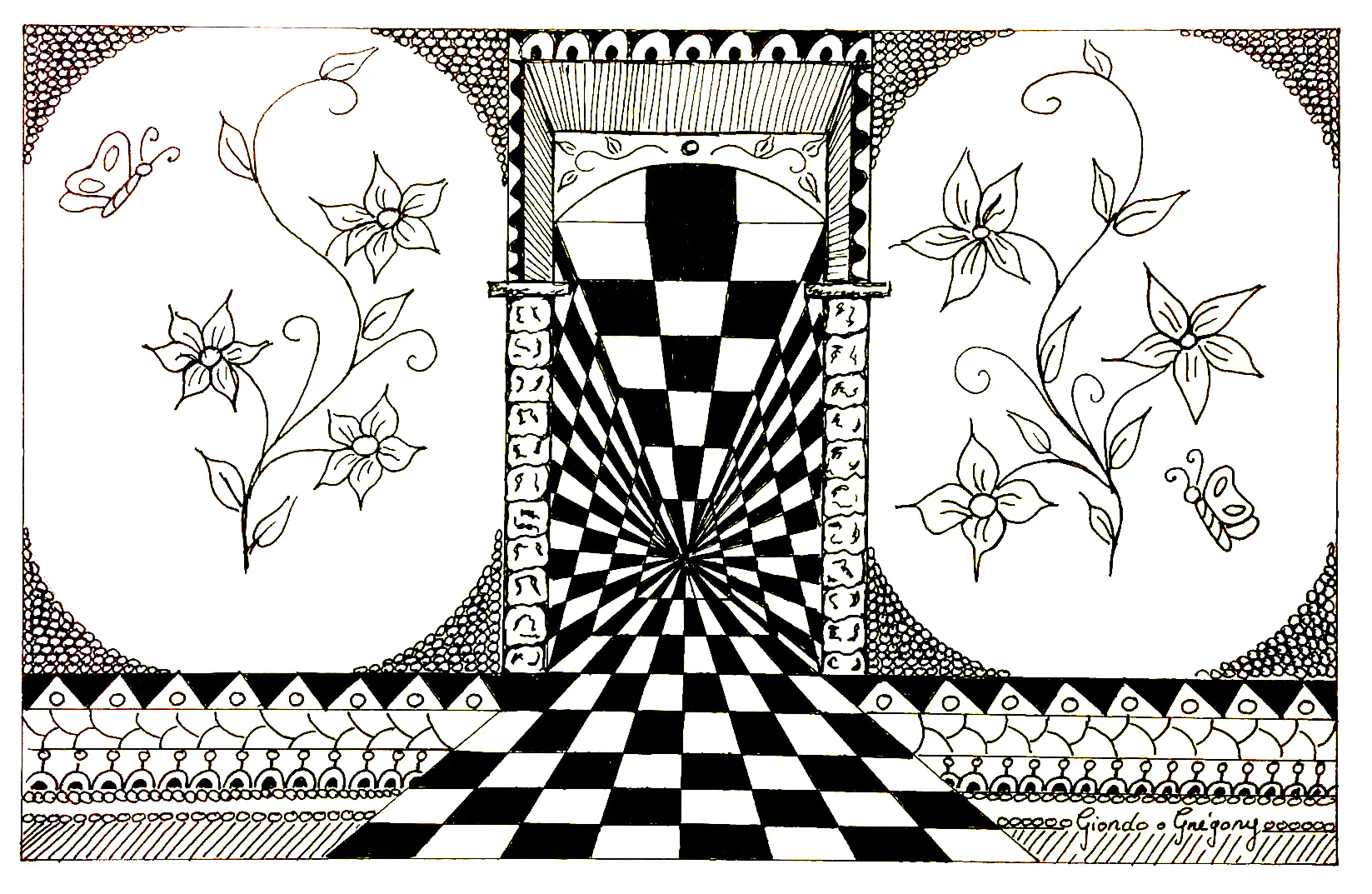 Op-art-96359 (Ausmalbild von Greg Giordo zum Ausdrucken und Ausmalen für Erwachsene)
