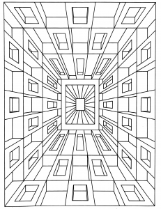 Eindruck von Tiefe (Ausmalbild von Op Art)