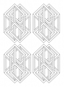Malbuch Fur Erwachsene | JustColor : Op Art - 13 (Ausmalbild)