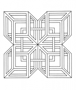 Malbuch Fur Erwachsene | JustColor : Op Art - 10 (Ausmalbild)