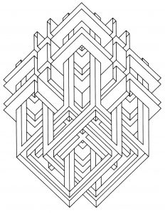 Malbuch Fur Erwachsene | JustColor : Op Art - 9 (Ausmalbild)