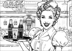 Pin-up der 50er Jahre - 1 (Ausmalbild)