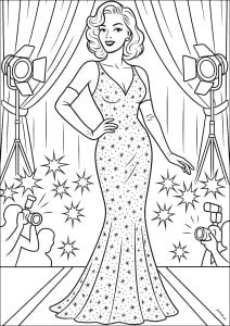 Pin-up der 50er Jahre - 1 (Ausmalbild)
