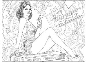 Pin-up der 50er Jahre - 1 (Ausmalbild)