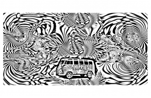 Psychedelischer Bus (Ausmalbild Psychedelisch)
