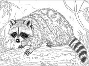 Ausmalbilder von Waschbär zum Ausdrucken und Ausmalen für Erwachsene