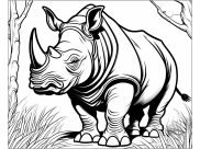 Ausmalbilder von Nashorn zum Ausdrucken und Ausmalen für Erwachsene