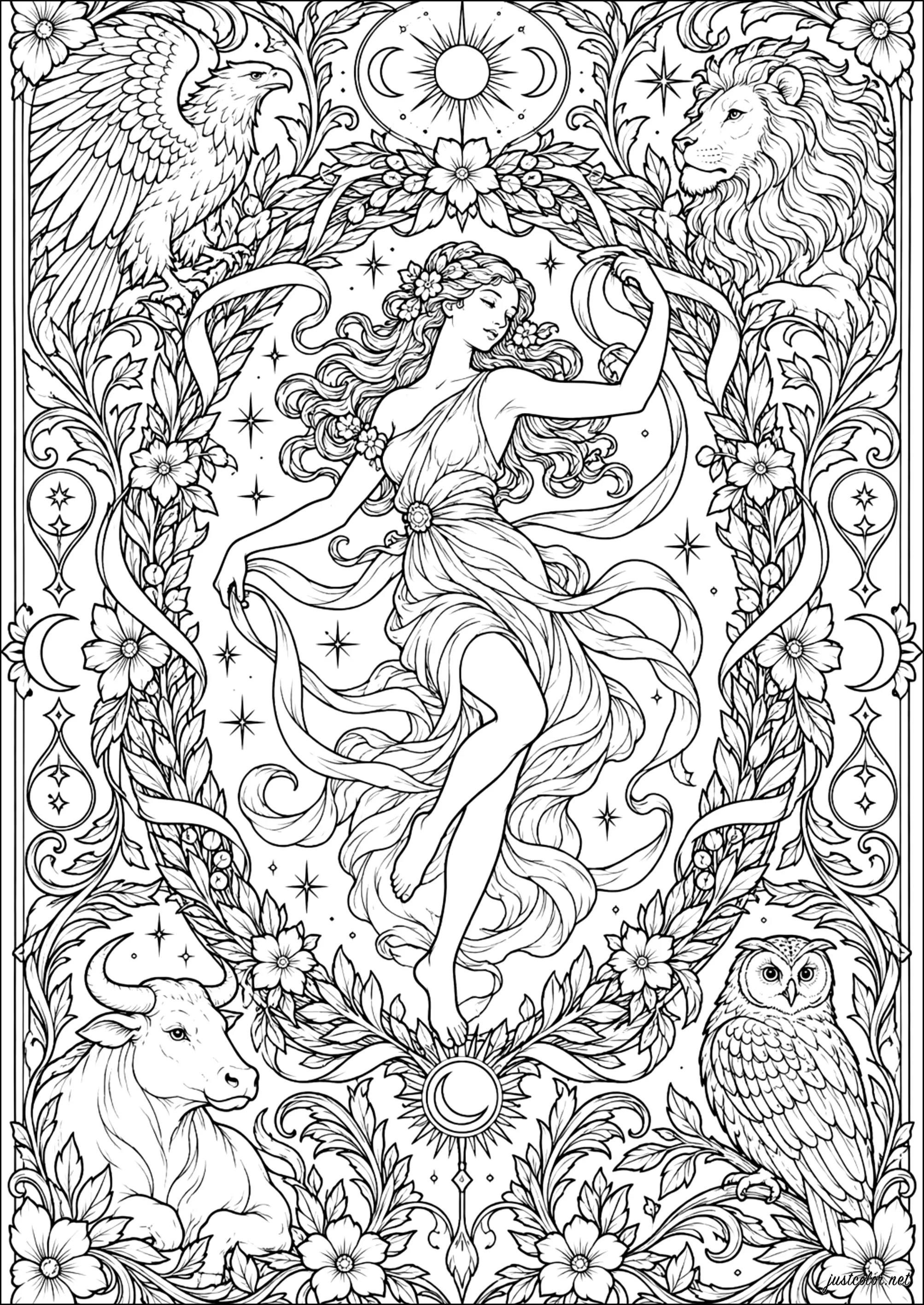 Tarot-cards-72539 (Ausmalbild von Tarot cards zum Ausdrucken und Ausmalen für Erwachsene)