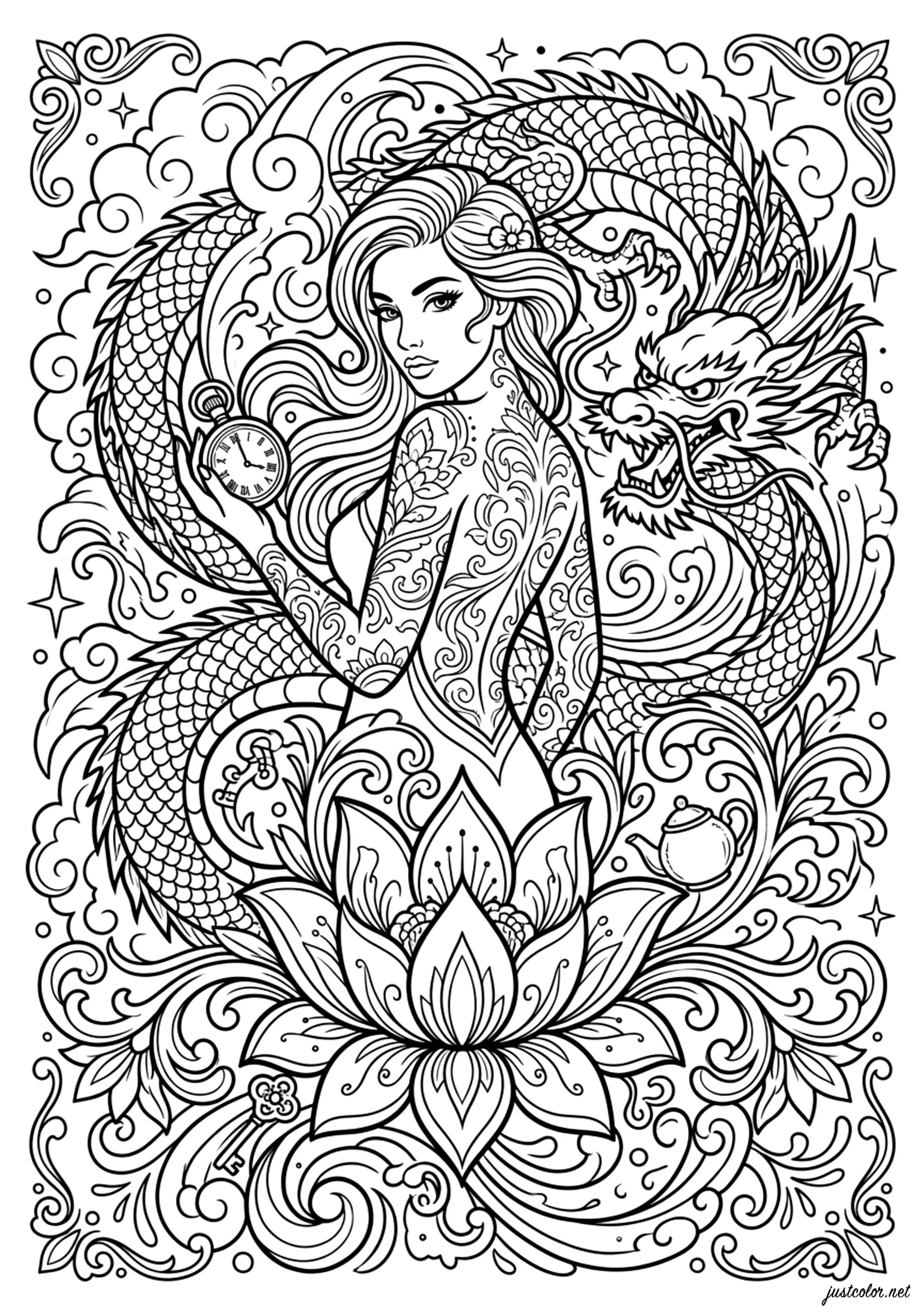Tatoos-32352 (Ausmalbild zum Ausdrucken und Ausmalen für Erwachsene)