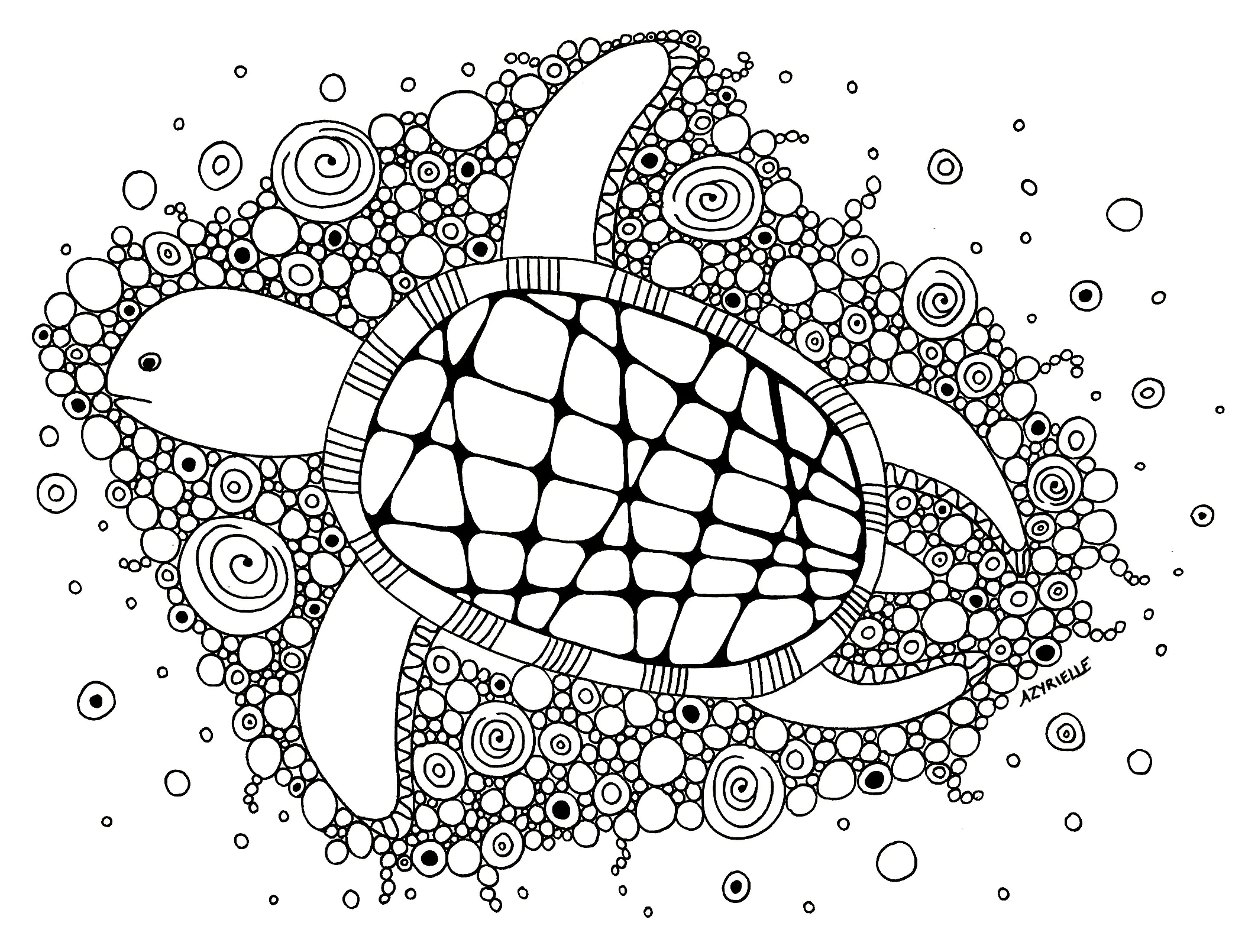 Schildkroten-15244 (Ausmalbild zum Ausdrucken und Ausmalen für Erwachsene)