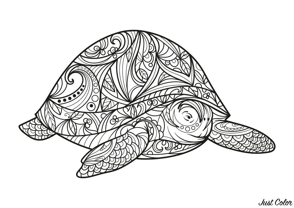 Große Schildkröte mit Zentangle-Mustern