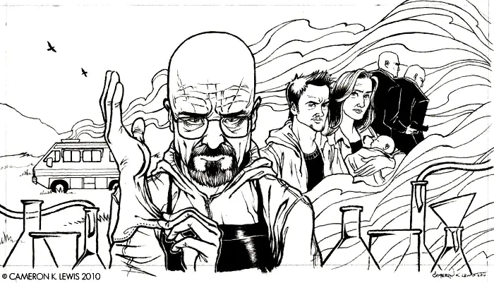 Breaking Bad: Walter White (Ausmalbild von Fernsehserie zum Ausdrucken und Ausmalen für Erwachsene)