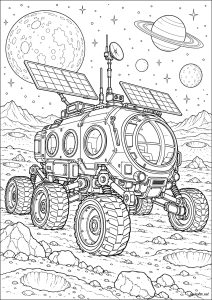 Raumfahrzeug auf einem Planeten