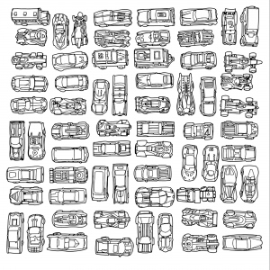 Sammlung von Mini Altautos