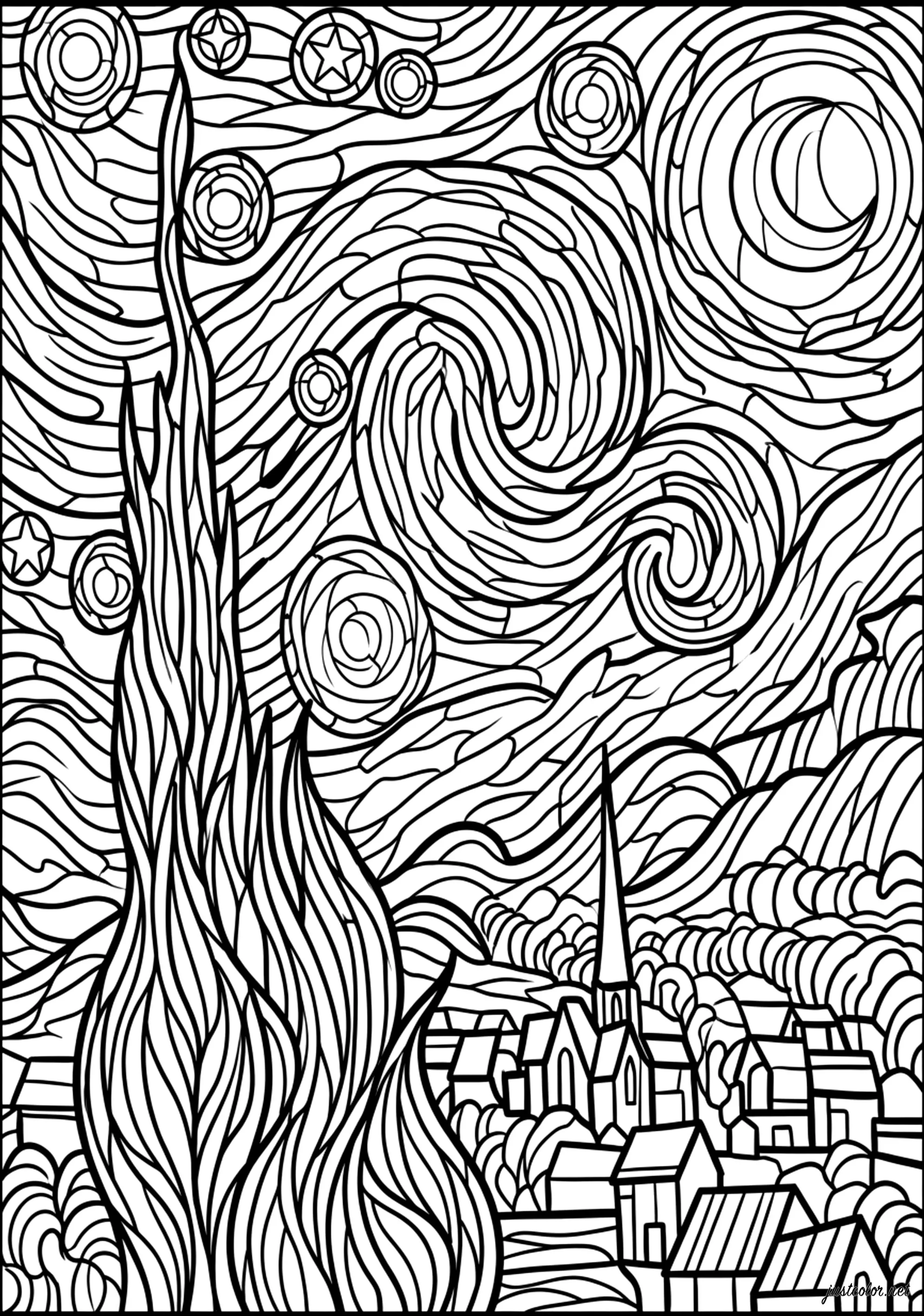 Glasmalerei-48595 (Ausmalbild zum Ausdrucken und Ausmalen für Erwachsene)
