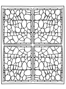 Glasfenster aus der Kapelle des Prieuré de Bethleem in Nîmes, Frankreich (Version 3)