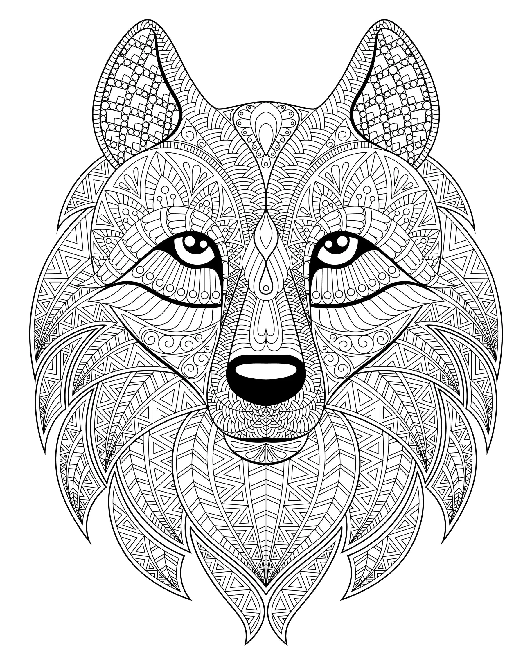 Wolfe-8520 (Ausmalbild zum Ausdrucken und Ausmalen für Erwachsene)
