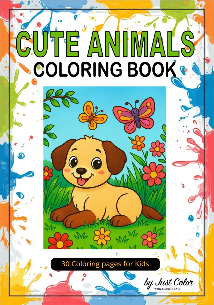 Cute Animals Coloring Book for Kids