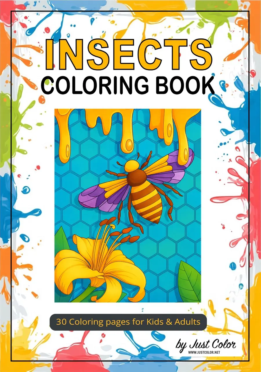 Insects Coloring Book for Kids and Adults
