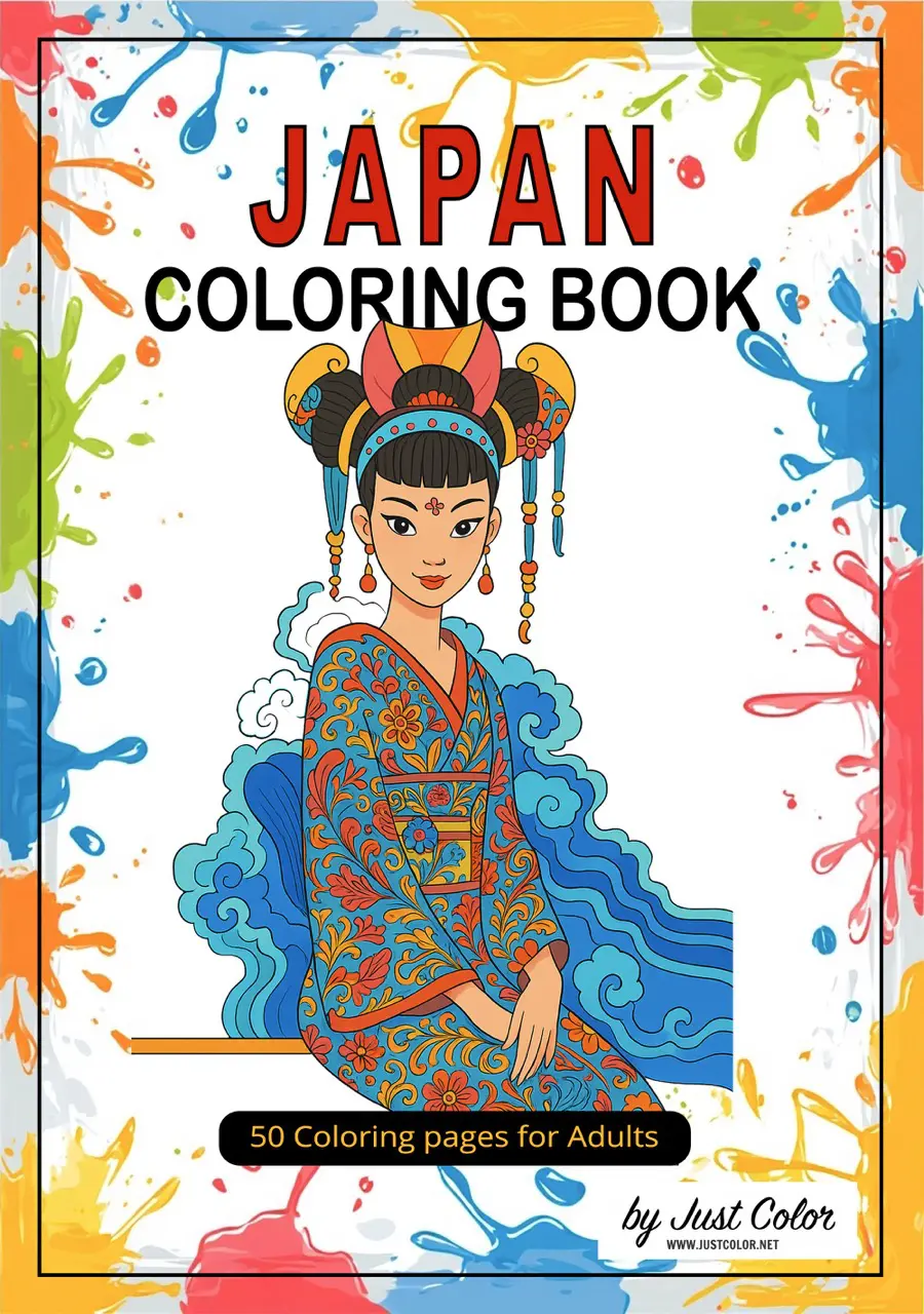 Japan Coloring Book for Adults