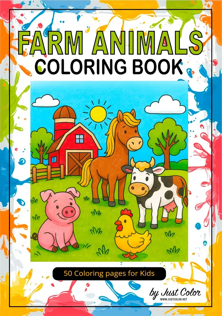 Farm Animals Coloring Book for Kids