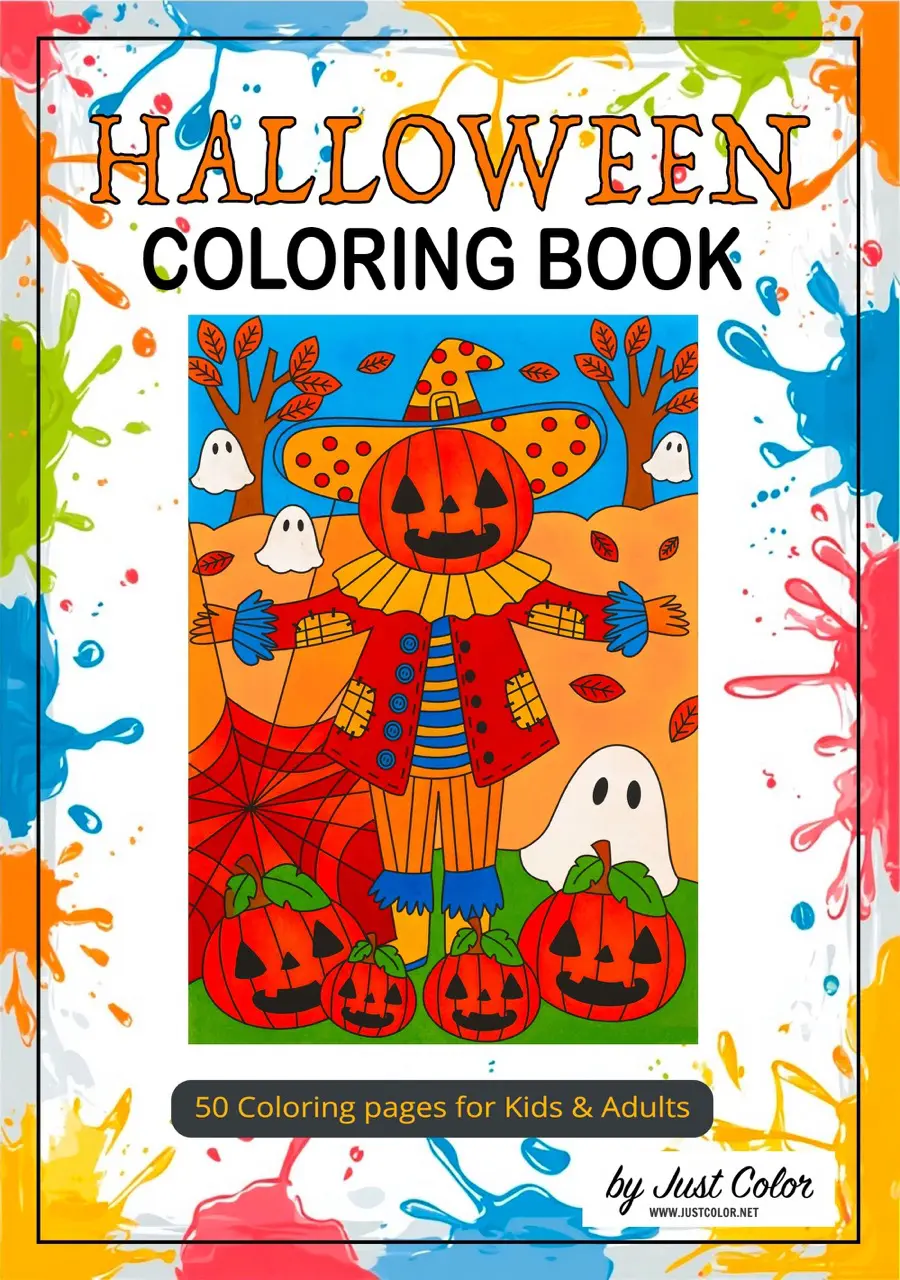 Halloween Coloring Book for Kids & Adults