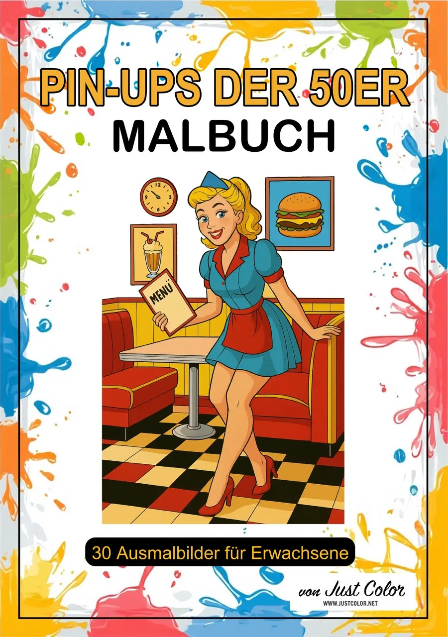 1950s Pin-Ups Coloring Book for Adults