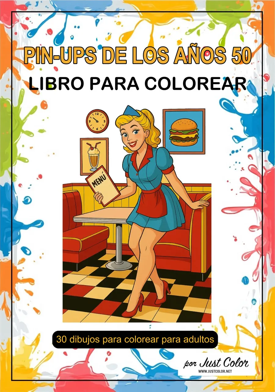 1950s Pin-Ups Coloring Book for Adults