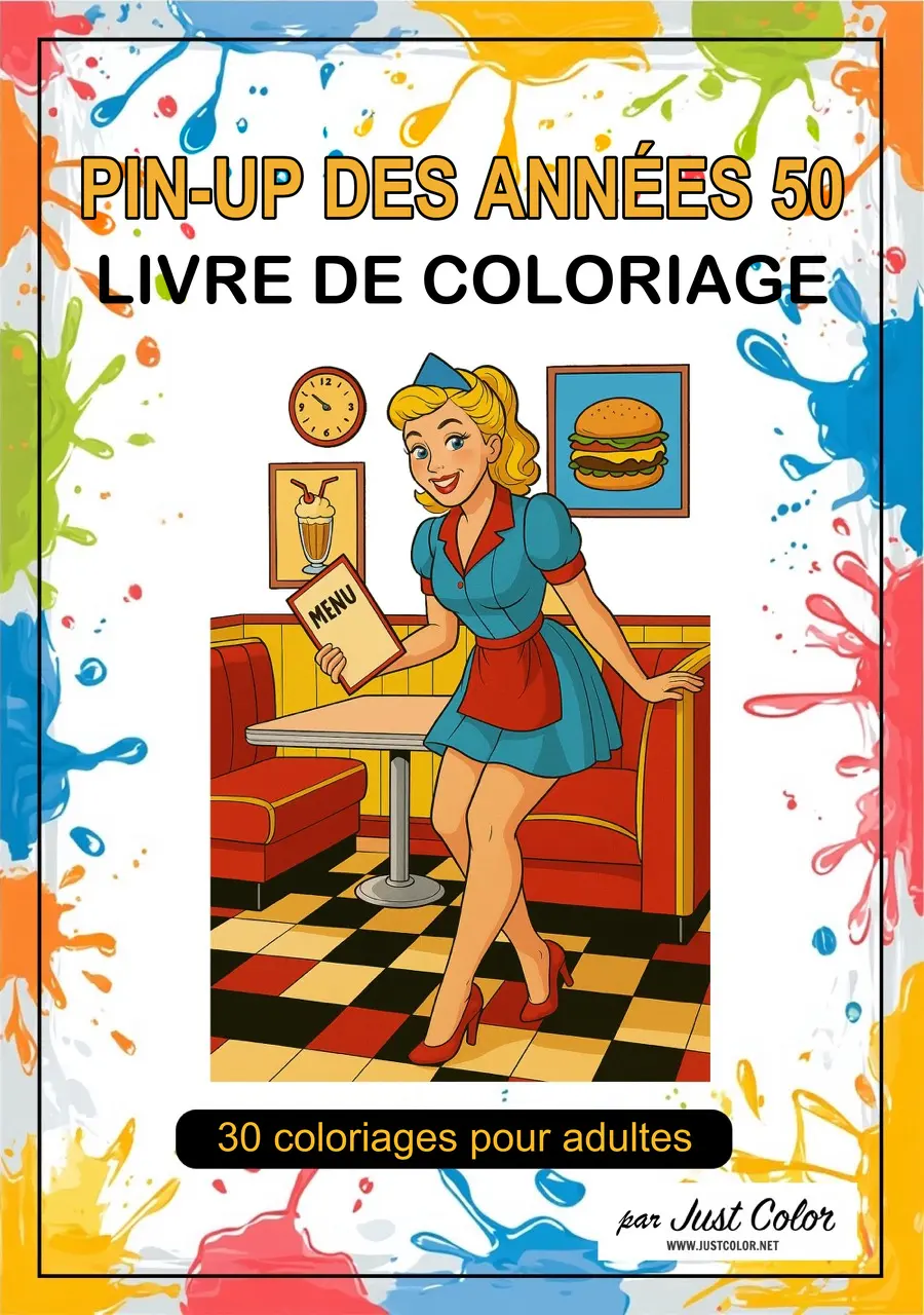 1950s Pin-Ups Coloring Book for Adults