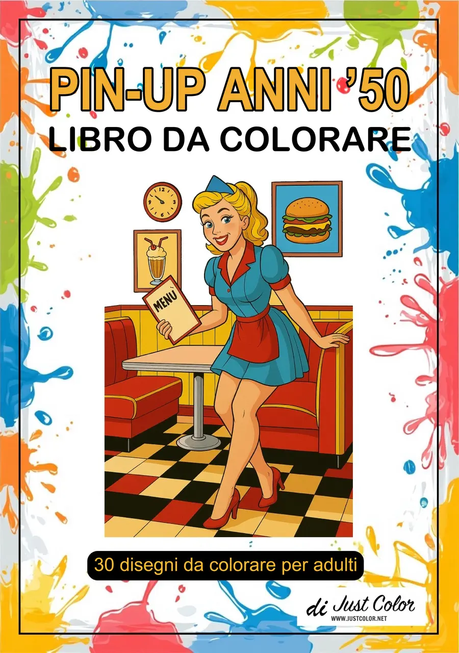 1950s Pin-Ups Coloring Book for Adults