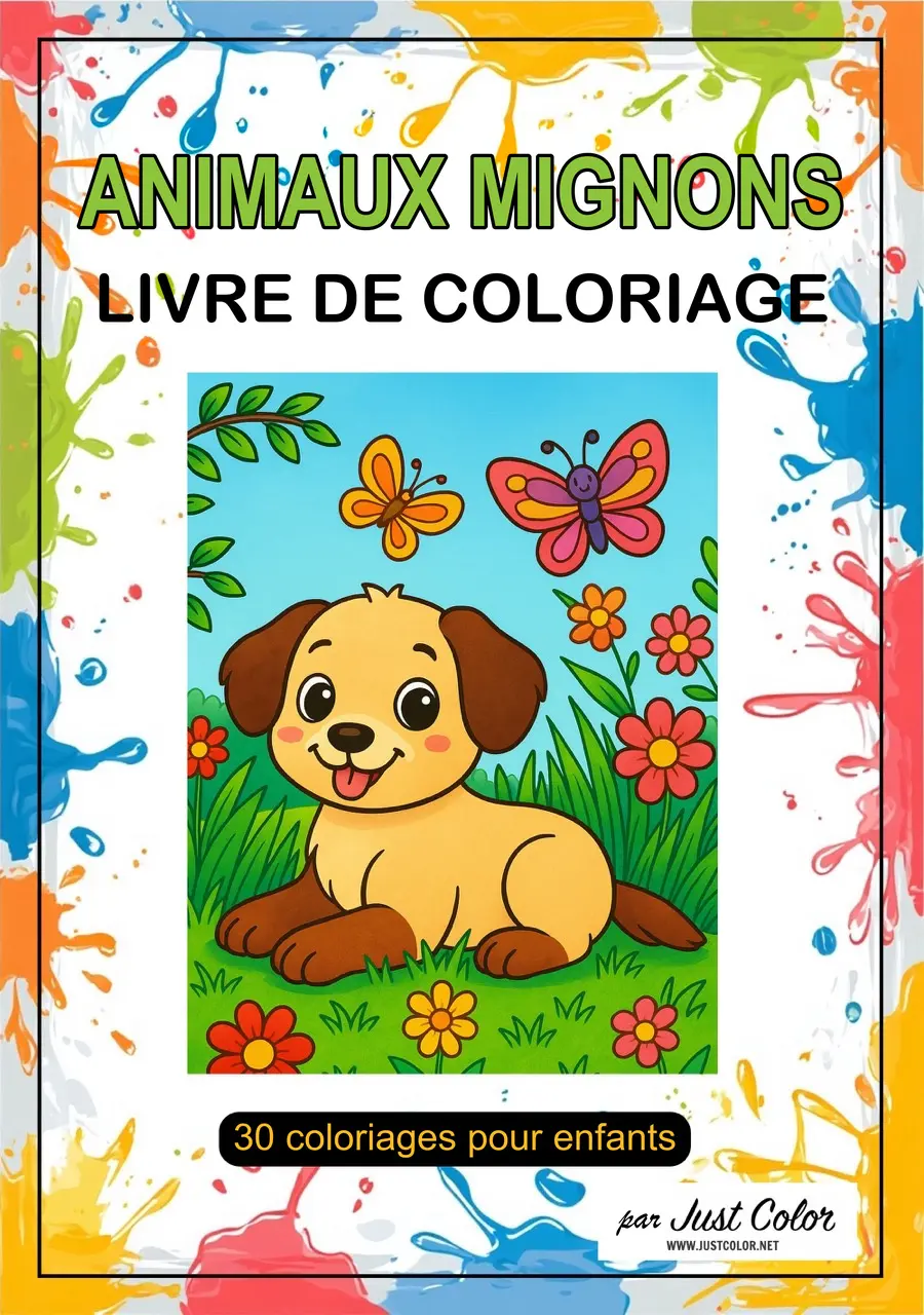 Cute Animals Coloring Book for Kids
