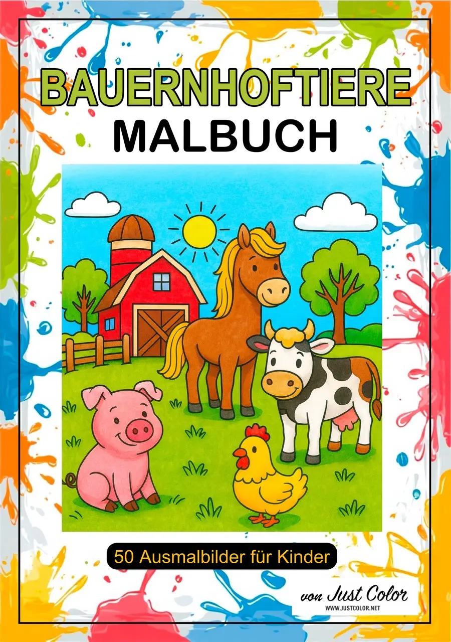 Farm Animals Coloring Book for Kids