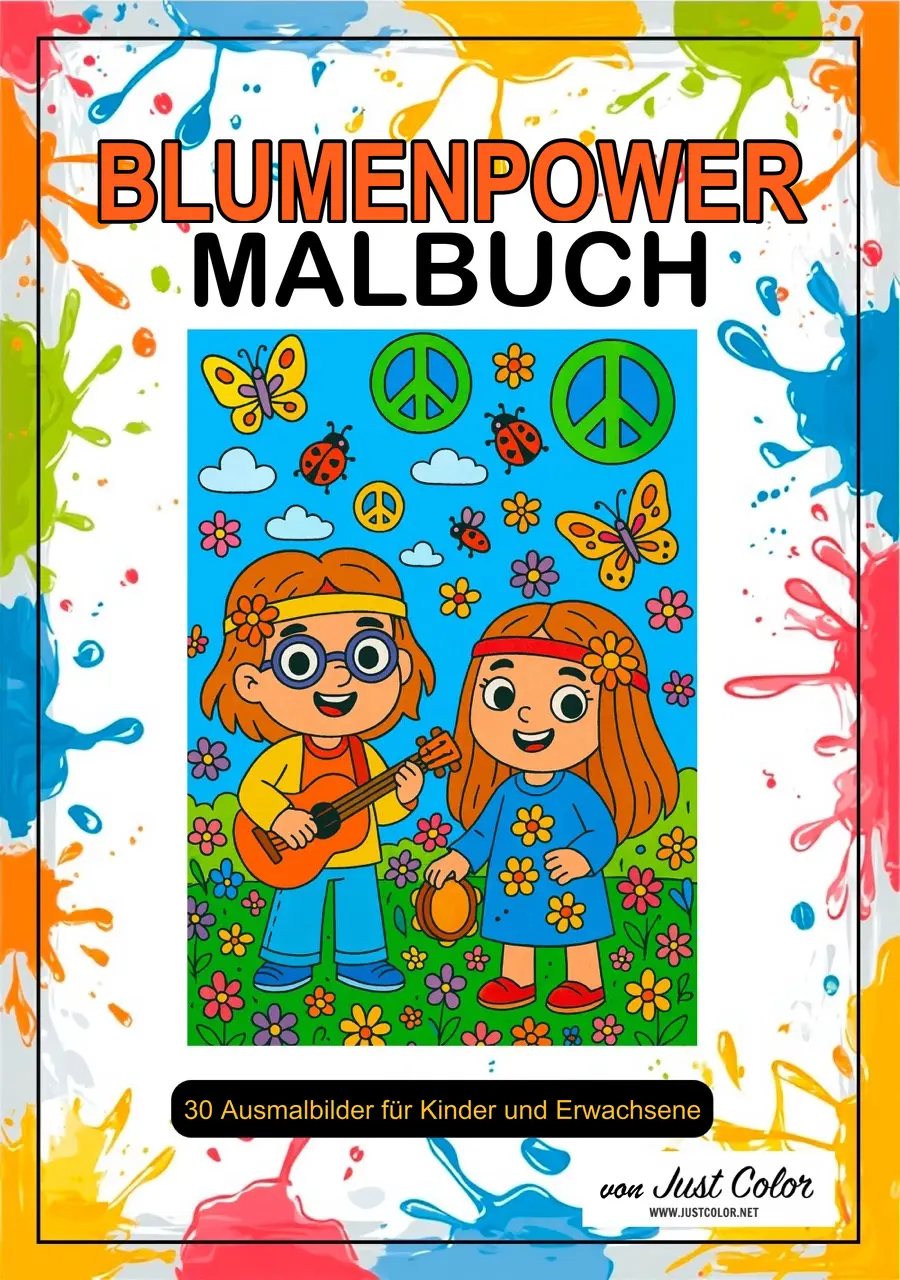 Flower Power Coloring Book for Kids and Adults