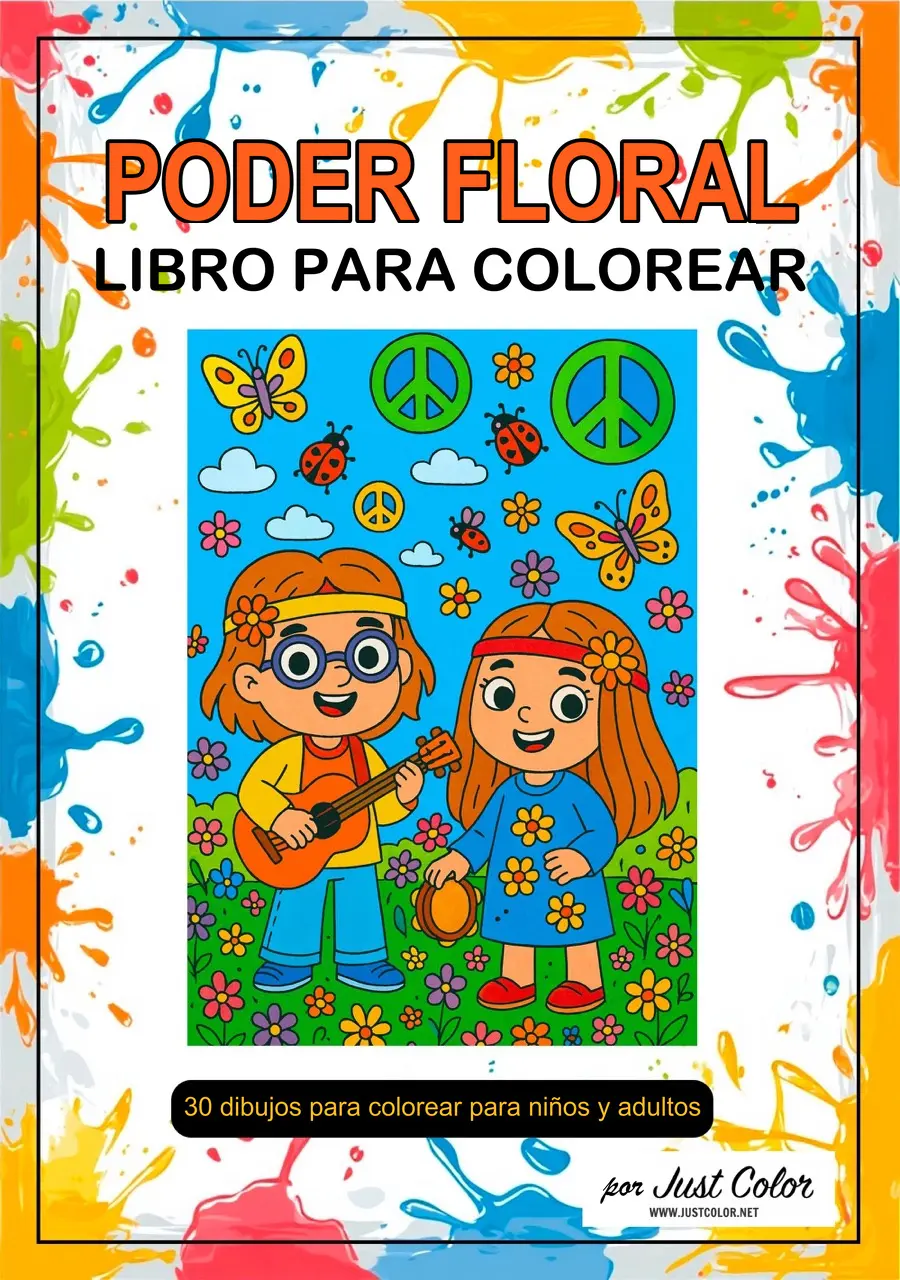 Flower Power Coloring Book for Kids and Adults