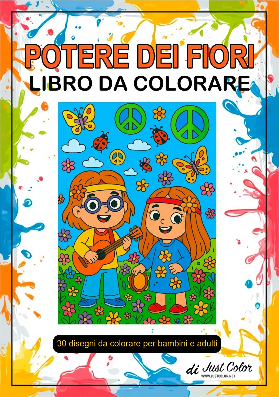 Flower Power Coloring Book for Kids and Adults