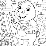 Cozy kids coloring page - Just Color ebook preview